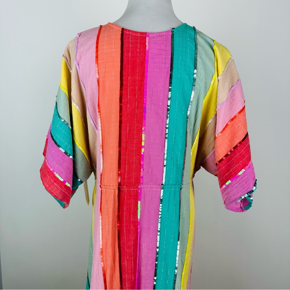 Sundress Deva Multi Stripe Sequin Resort Wear Sum… - image 5